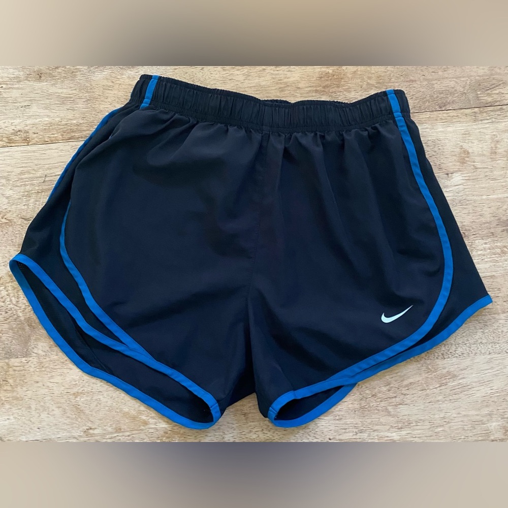 Nike Tempo Dri Fit Women’s Sz M Black/Cobalt Blue Athletic Shorts